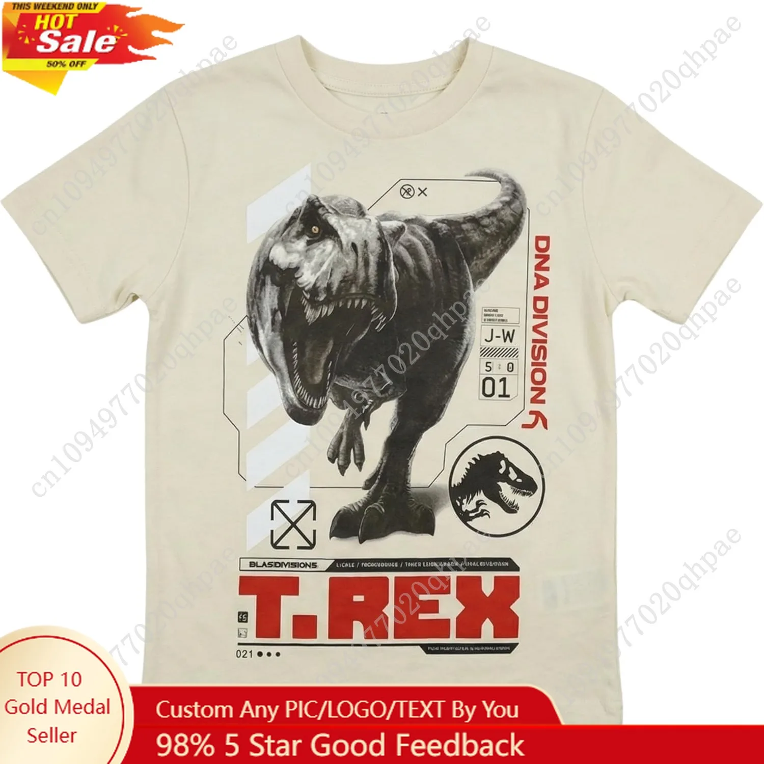 

Jurassic Park Jurassic World Boys Short Sleeve Tyrannosaurus Rex Dinosaur T-Shirt, Boys Sizes 4-20