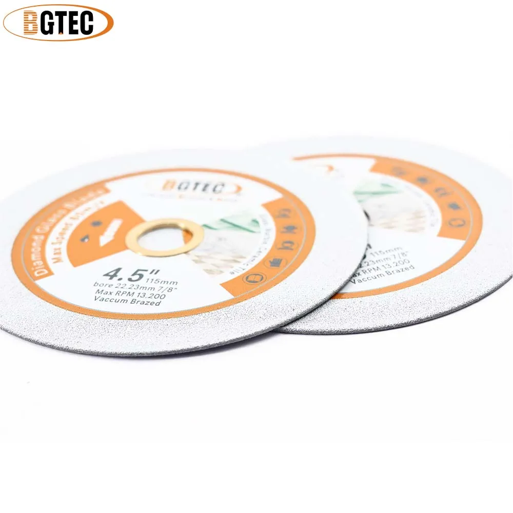 BGTEC 1pc Diamond Cutting Glass Disc Saw Blade Dia75/100/115/125mm Angle Grinder Tile Plate 3/4/4.5/5inch Dry Grinding Crystal