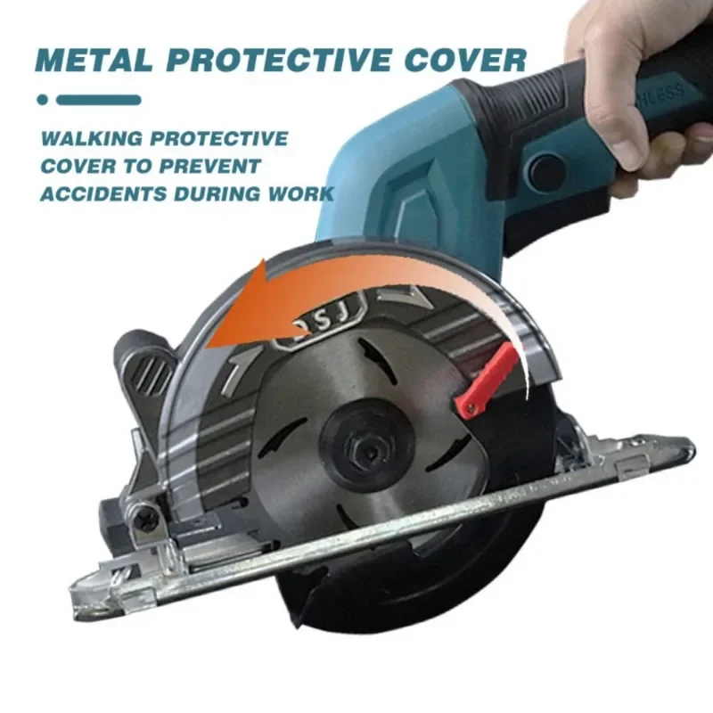 Brushless Circular Saw 5 Inch 125mm Multifunctional Cutting Tool Handheld Cordless Electric Chainsaw for Makita 18V Battery