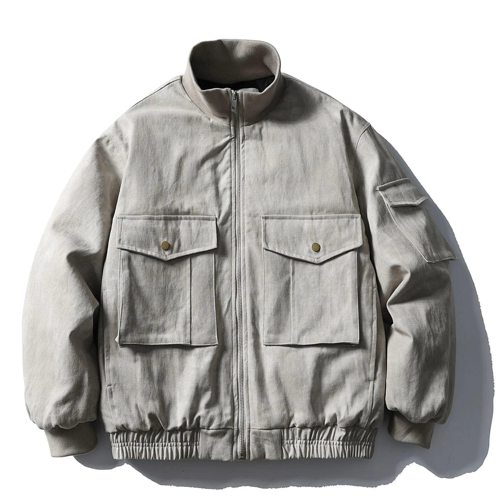 

Зимнее новое хлопковое рабочее пальто в японском стиле с большими карманами и воротником-стойкой, новинка 202, ретро стираное пальто