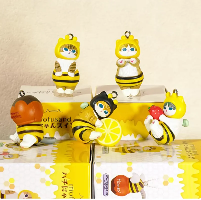 

Shaped Mofusand Bee Blind Box Twisted Egg Bee Cat Anime Figure Ornament Cute Doll Handmade Model Decoration Toy Surprise Gift