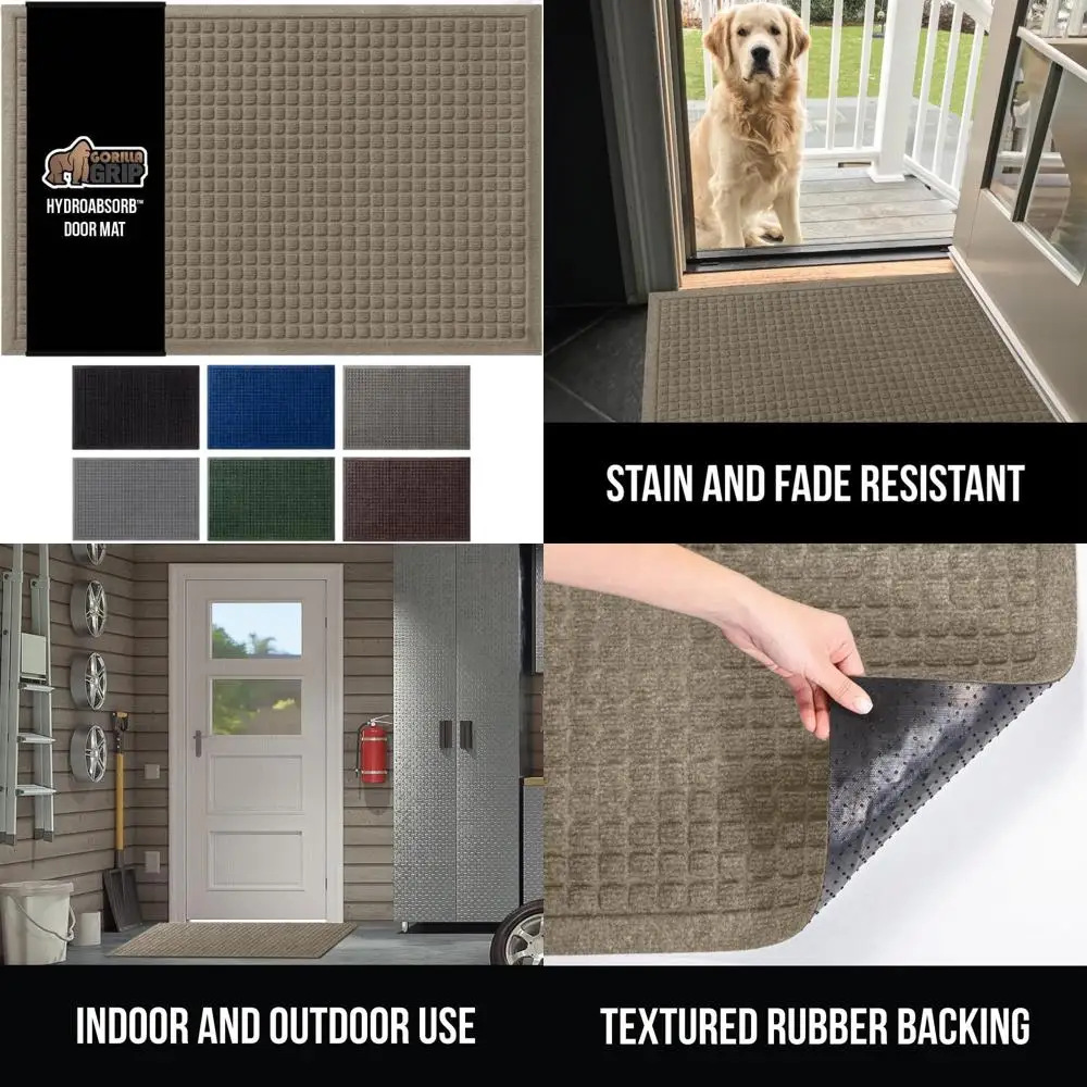 

Высоковпитывающий придверный коврик 72x24, износостойкий и грязеотталкивающий, с резиновой основой, бежевый