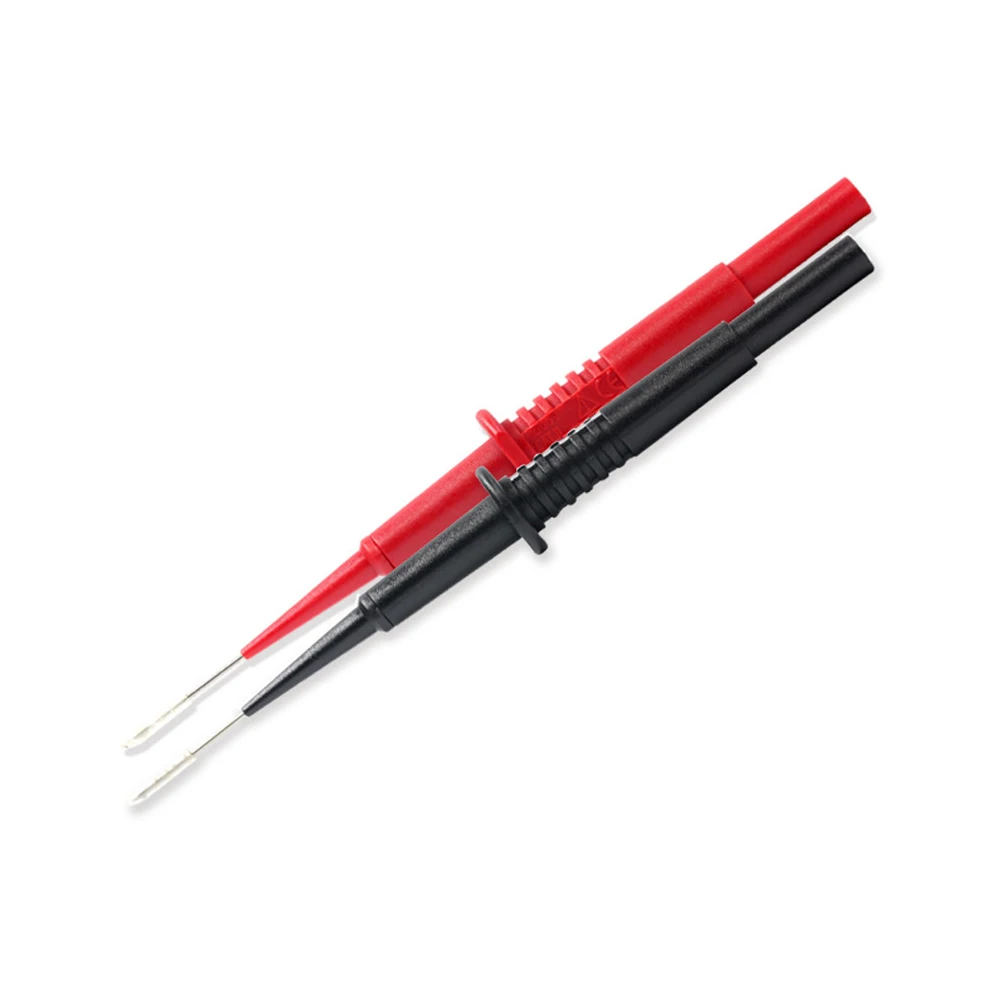 1mm Test Probe Tips Electrical Connector 4mm Female Banana Socket No Stripping Wire Test Pin for Multi-meter Red Black 2PCS
