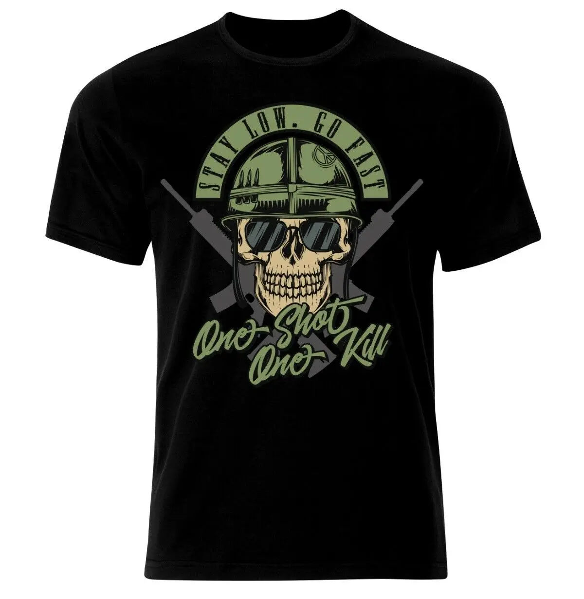 

Army Military Special Force Fight Skull Crâne Totenkopf T-Shirt Men's 100% Cotton Casual T-shirts Loose Top New