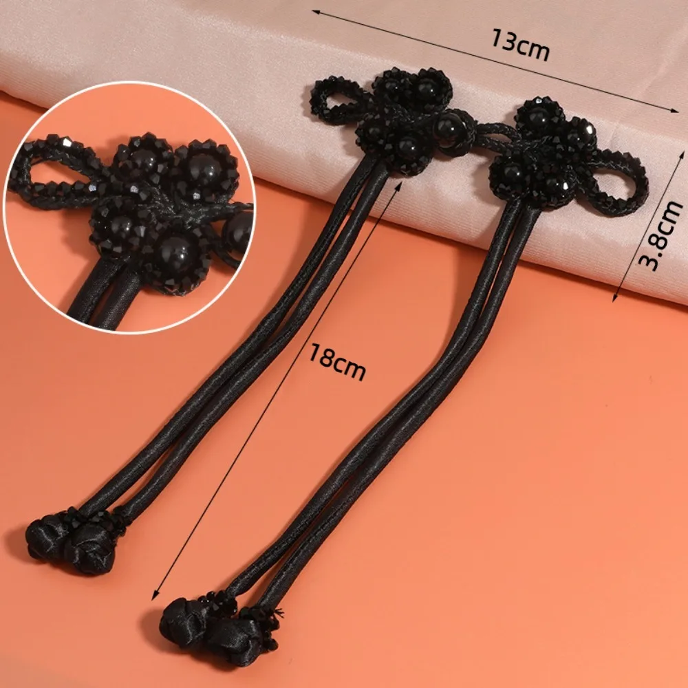 1PCS Chinese Style Tassel Plate Buckle Long Tail National Tide Decorative Buttons Hand-beaded DIY Clothing Chinese Knot Button