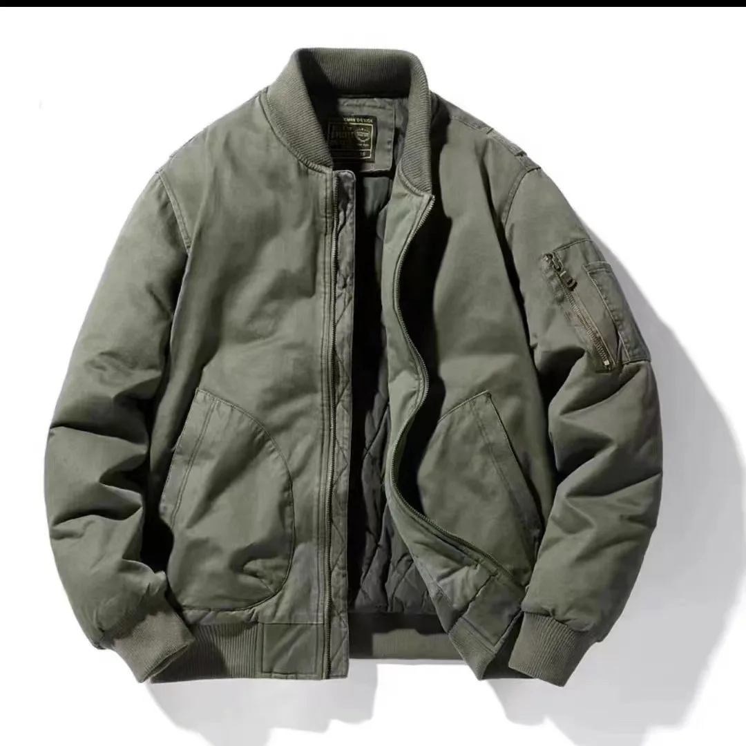 

Новая куртка-пилот, стеганая одежда, мужская свободная одежда из чистого хлопка большого размера, бейсбольная одежда, стеганые утепленные пальто, мужские