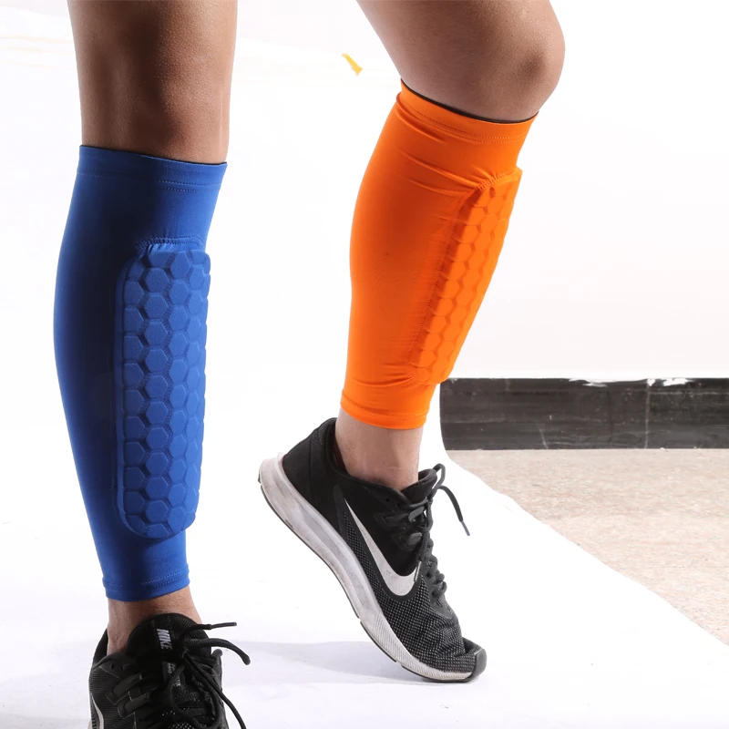 Espinilleras de fútbol de panal, escudos de fútbol, mallas deportivas, espinilleras, mangas para piernas, equipo Protector de vástago