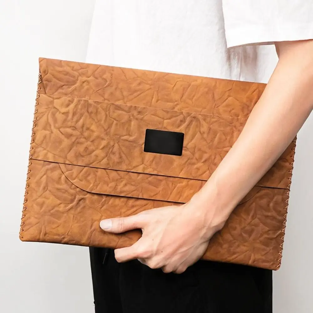 Simple Large Capacity Document Bag Waterproof PU Leather A4 Business Bag Multifunctional Convenient Bill Storage Organizer Exam