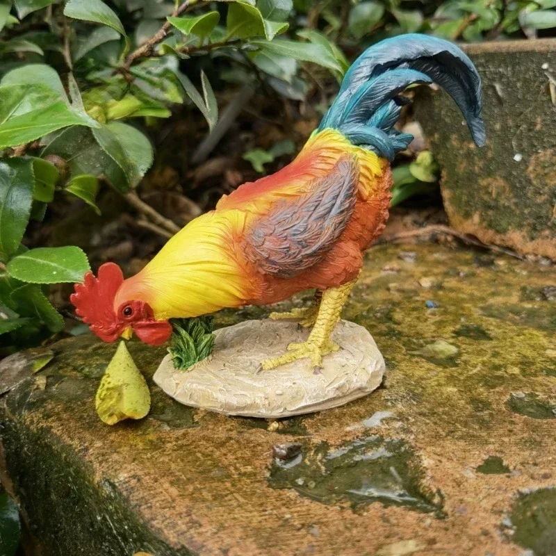 Simulation Rooster Hen Figurines Garden Ornaments Multipose Creative Art Courtyard Chicken Statue Crafts Large Home Decoration