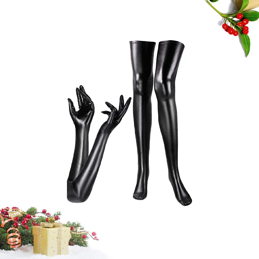 

Stocking Stuffers' Long Gloves Stockings European and American Thigh Socks Black Women's