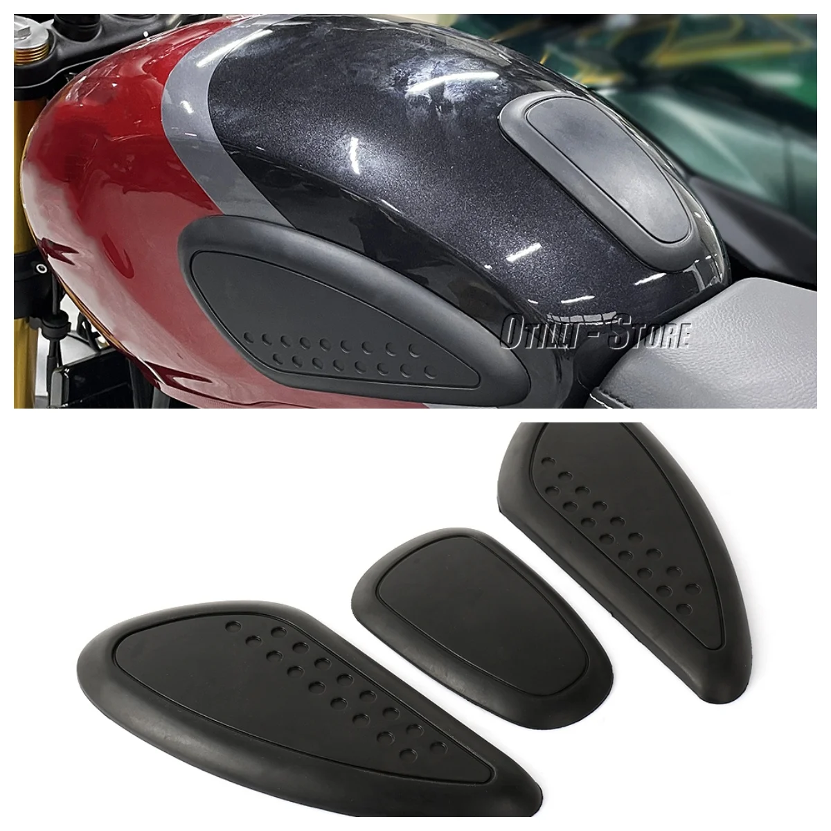 Motorcycle Rubber Fuel Tank Pad For Scrambler 400X Speed 400 2024 Anti-scratch Tankpads Protector Guard Motorcycle Accessories