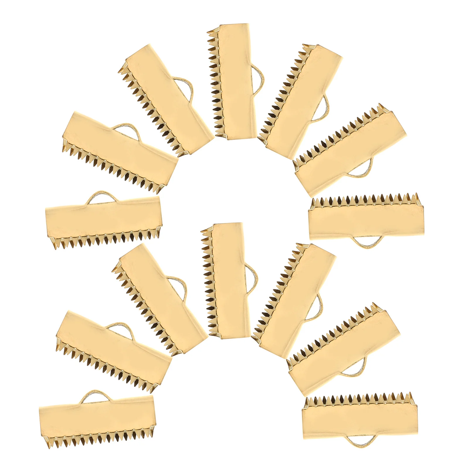 

20pcs 20Mm Stainless Steel Crimp Beads Clasps Cord End Caps For Diy Jewelry Making Golden Pinch Crimp Clamp Necklace Pendant