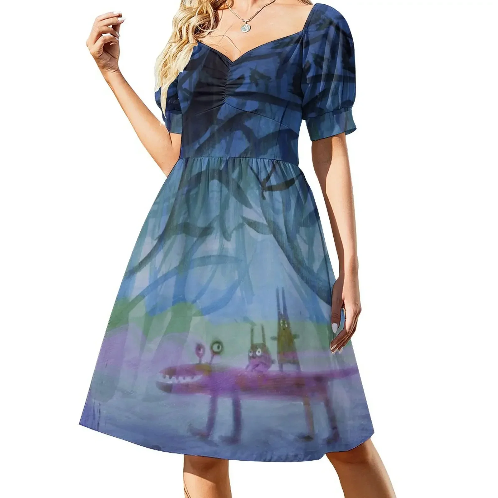 

magical place Short-Sleeved Dress Female dress women clothes Casual dresses women's clothing korea stylish Dress