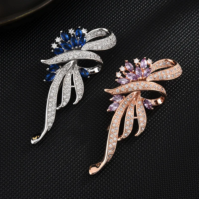 

Brooch Light Luxury And Elegant Zircon Brooch Best-Selling And Popular European And American Corsages High-End Large Brooch