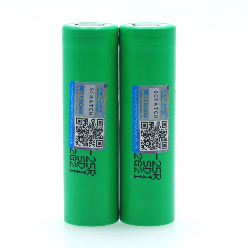 جديد الأصلي 18650 2500 mAh بطارية قابلة للشحن 3.6 فولت 18650-25R 20A بطاريات التفريغ لاستخدام الأدوات الكهربائية