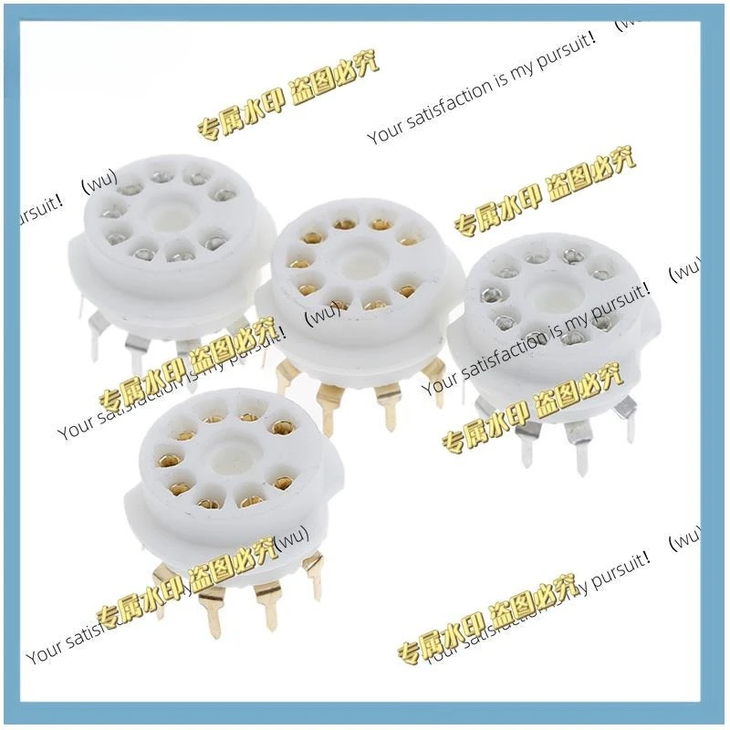 1Pc gold plated 9pin pcb ceramic tube socket valve base for 12AX7 12AU7 ECC83