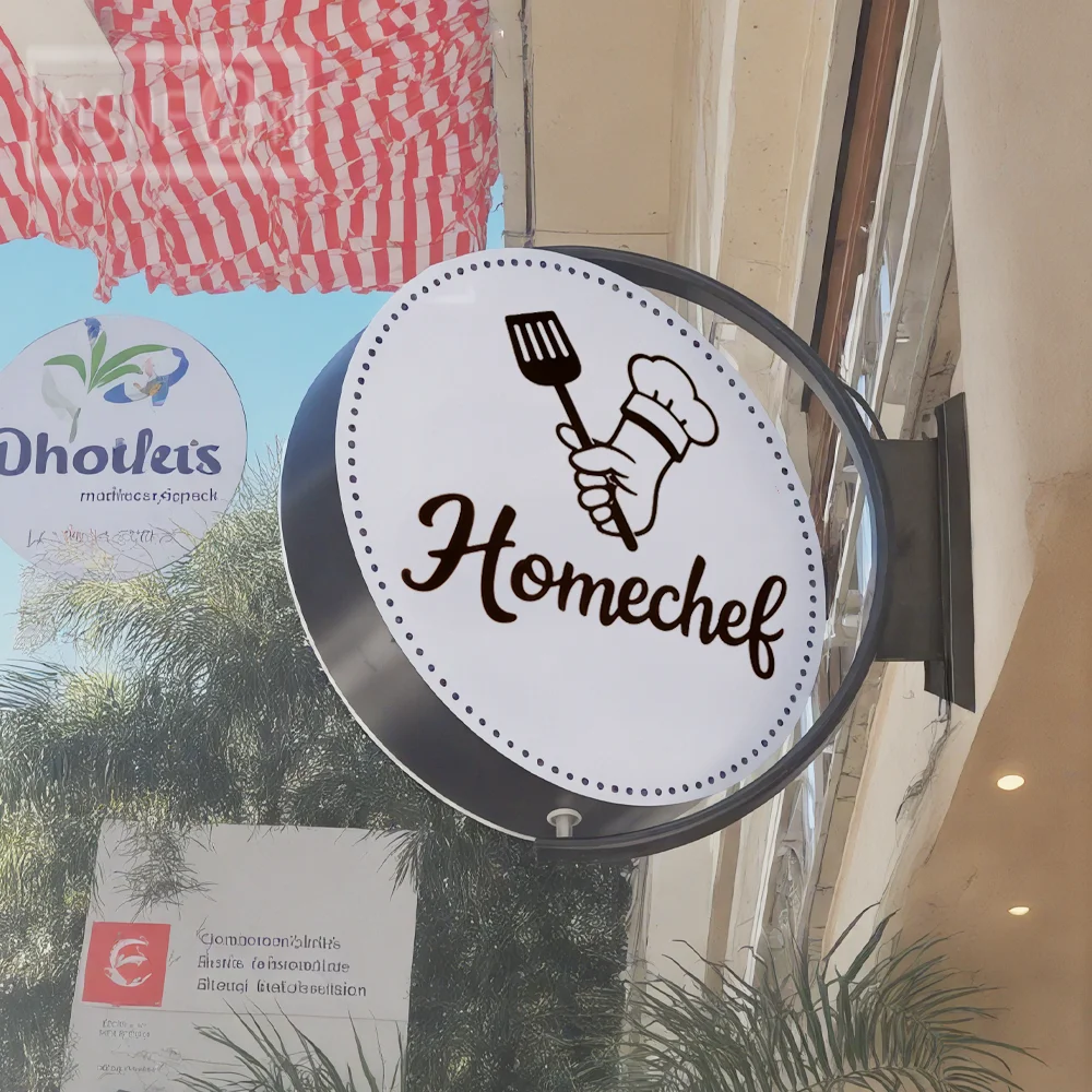 Custom 360 Rotating Lightbox Acrylic Sign Led Wall Logo Neon Light Signs Illuminated Signage Luminous Outdoor Business Box Metal