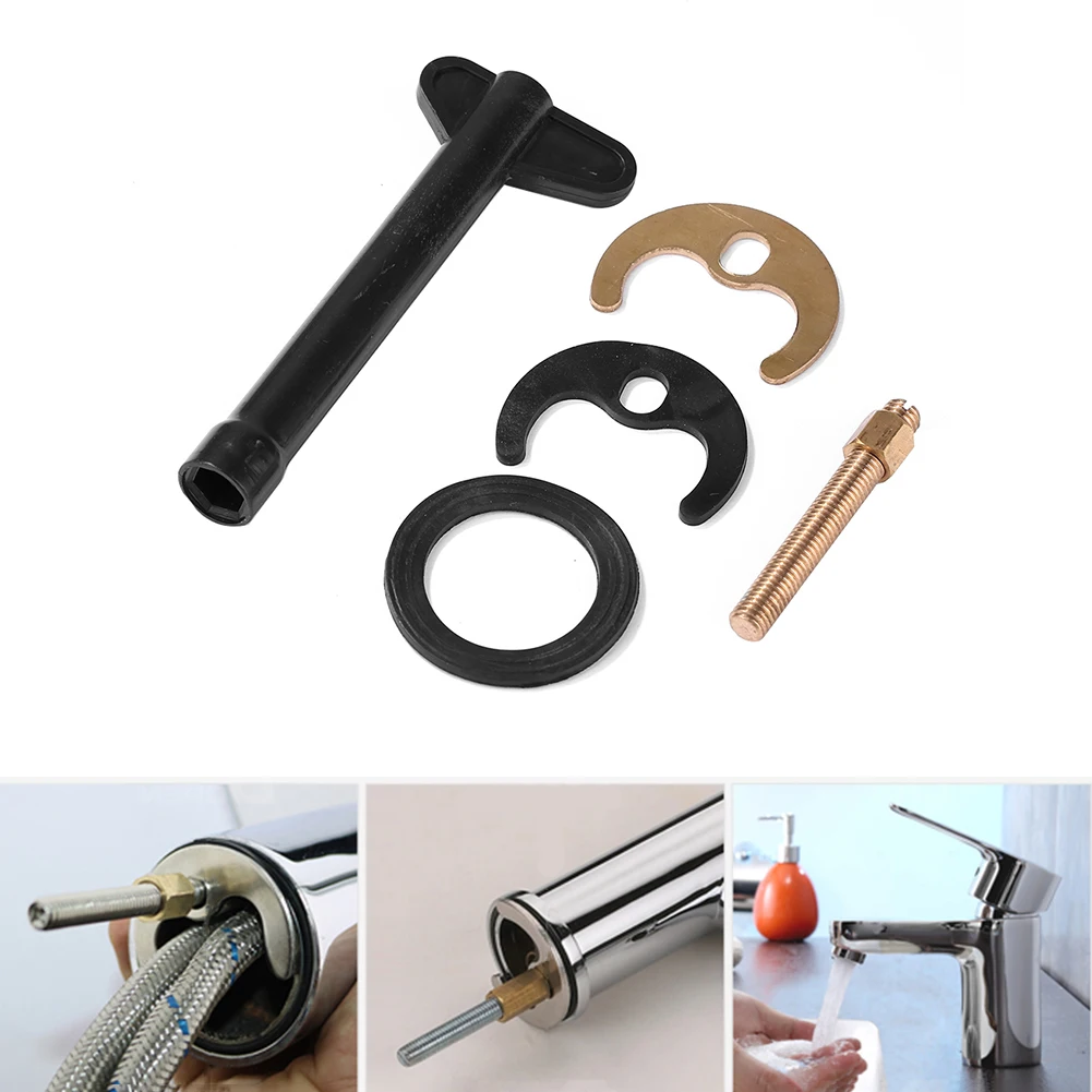 Tap Faucet Fixing Fitting Kit Bolt Washer Wrench Plate Kitchen Basin Tool Plastic Hexagonal Wrench for Repairing Faucets