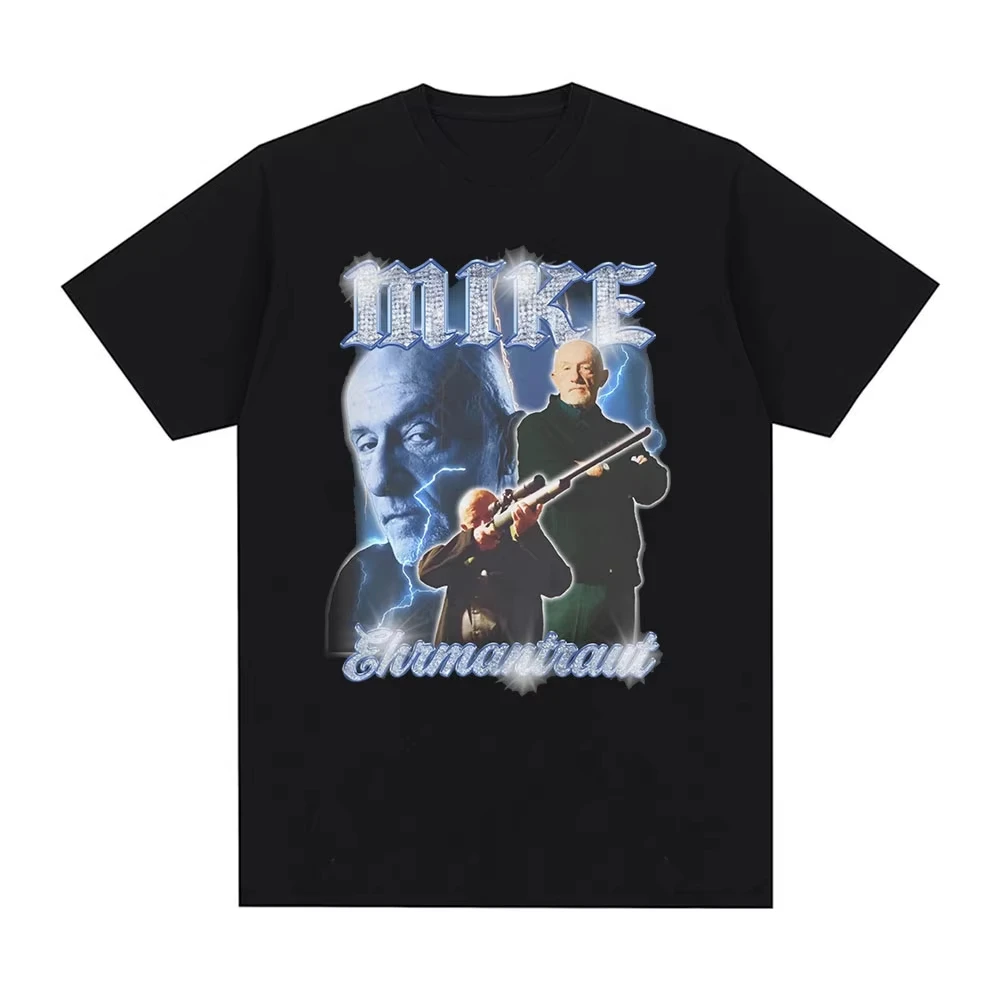 Mike Ehrmantraut Breaking Bad T Shirt Better Call Saul Graphic Print T-shirts Men's Vintage Cotton Short Sleeve Crew Neck Tee