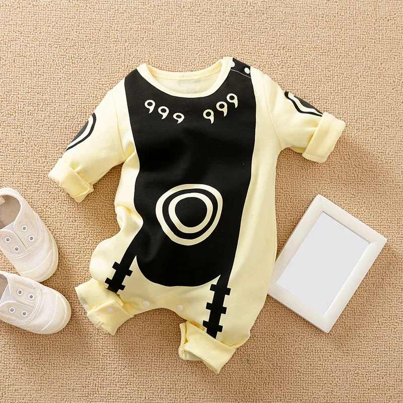 

100% Cotton, Soft & Comfortable, Perfect for Parties Spring and Autumn 0-18M Boys Long-Sleeve Romper, Cartoon Cosplay Design