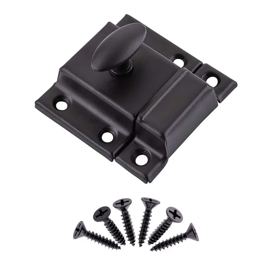 

Stamped Oil Rubbed Bronze Cabinet Door Latch 2 1 8 2 1 8 Pack of 6 Spring Loaded Cupboard Door Latch with Oval Turn Vintage Cabi