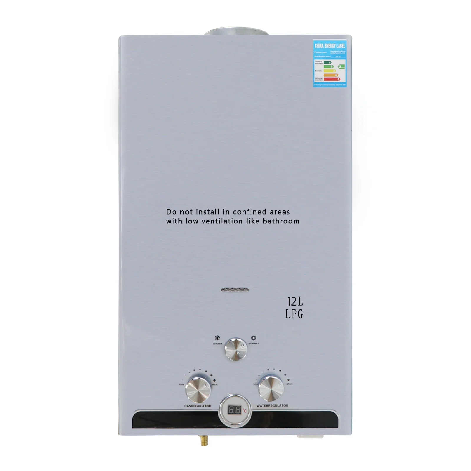 عملي 12L غاز البترول المسال/الغاز الطبيعي المحمولة الغاز سخان الماء الساخن كامب دش قافلة منزل غسل التخييم