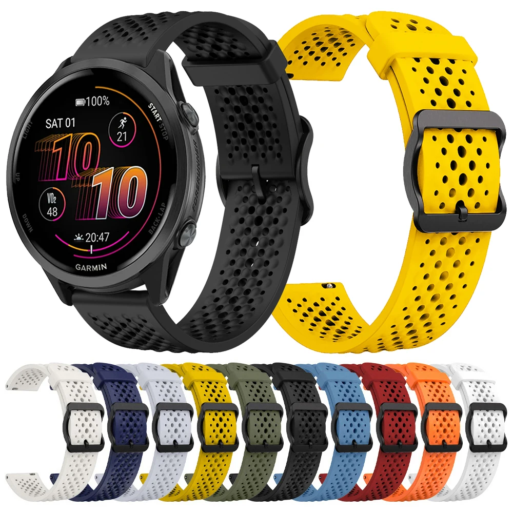 22mm Silicone Breathable Strap For Garmin Forerunner 570 265 255 Music Watchband Vivoactive 4 Venu 3 2 Darth Vader Bracelet Belt