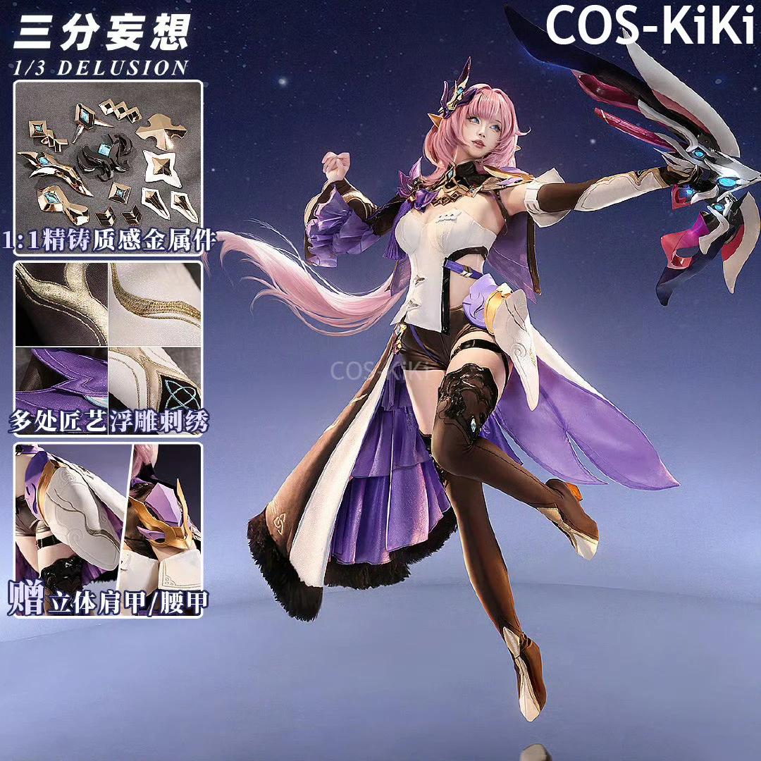 

COS-KiKi Honkai Impact 3rd Elysia Original Skin Game Suit Gorgeous Uniform Cosplay Costume Halloween Party Outfit Women