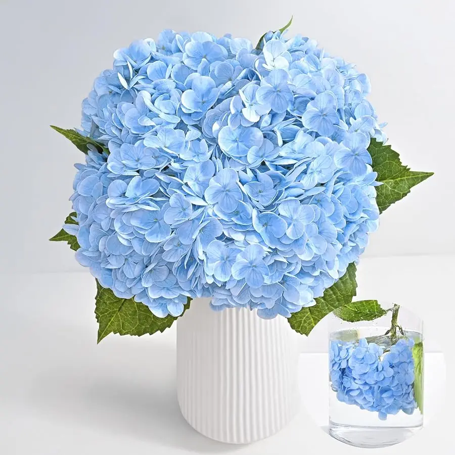 

4Pcs 21in Hydrangea Artificial Flowers, Latex Real Touch Hydrangeas Lifelike Large Hydrangea Flowers for Home Decor Party Arrang