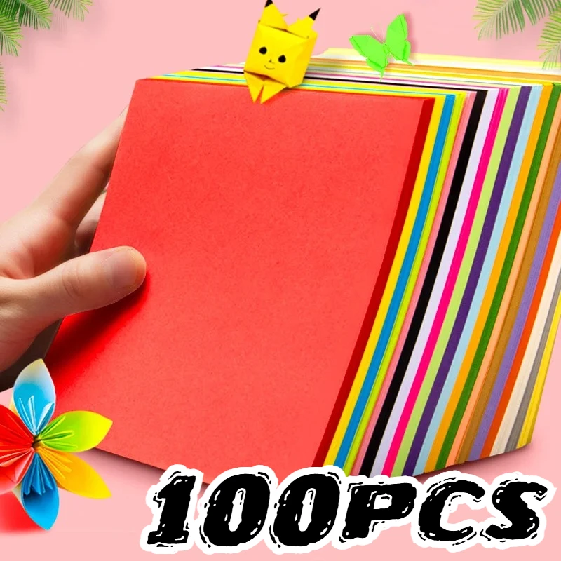 100PCS Origami Paper 15cm Square, Double Sided Colored Folding Paper, Multicolor DIY Craft Kit for Kids Students Scrapbooking
