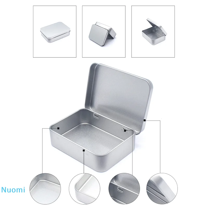 

【B】Small Cartoon Tin Box Hairpin Storage Case Rectangular Jewelry Cosmetic Organizer For Candy Pill Hinged Empty Box