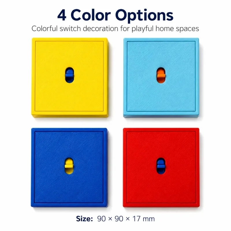 3D Printed Dopamine Switch Cover Colorful Light Switch Plate Protector Home Wall Decor Aesthetic Button Cover Case 4 Colors