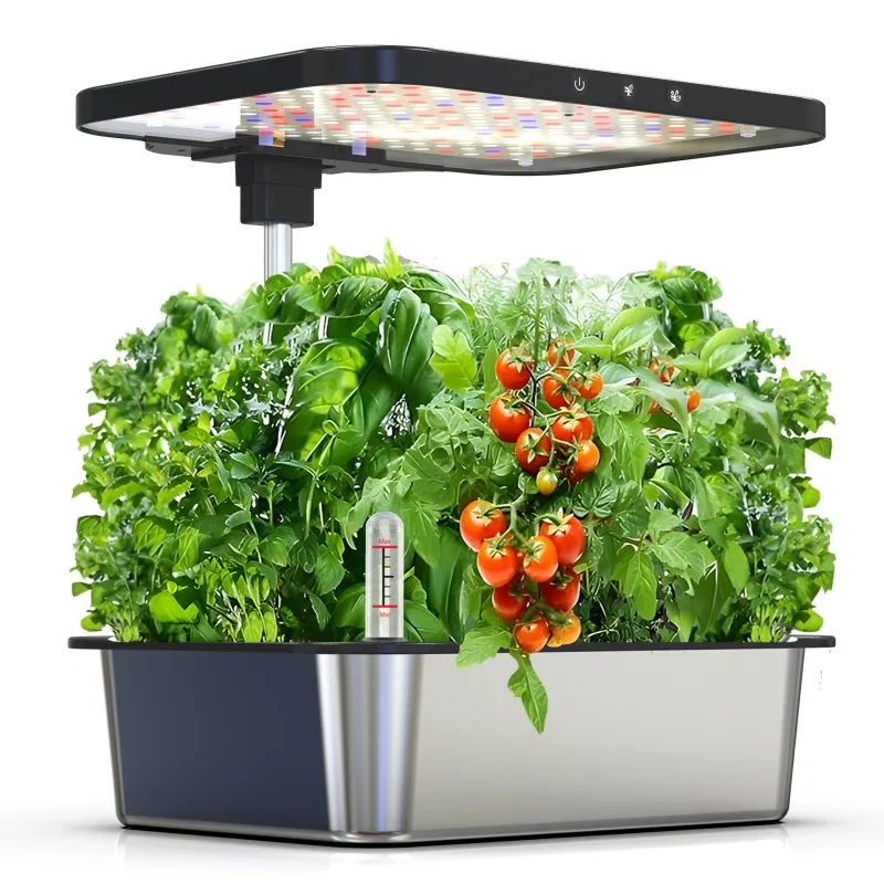 Smart hydroponic machine, indoor plant growth light, metal stainless steel