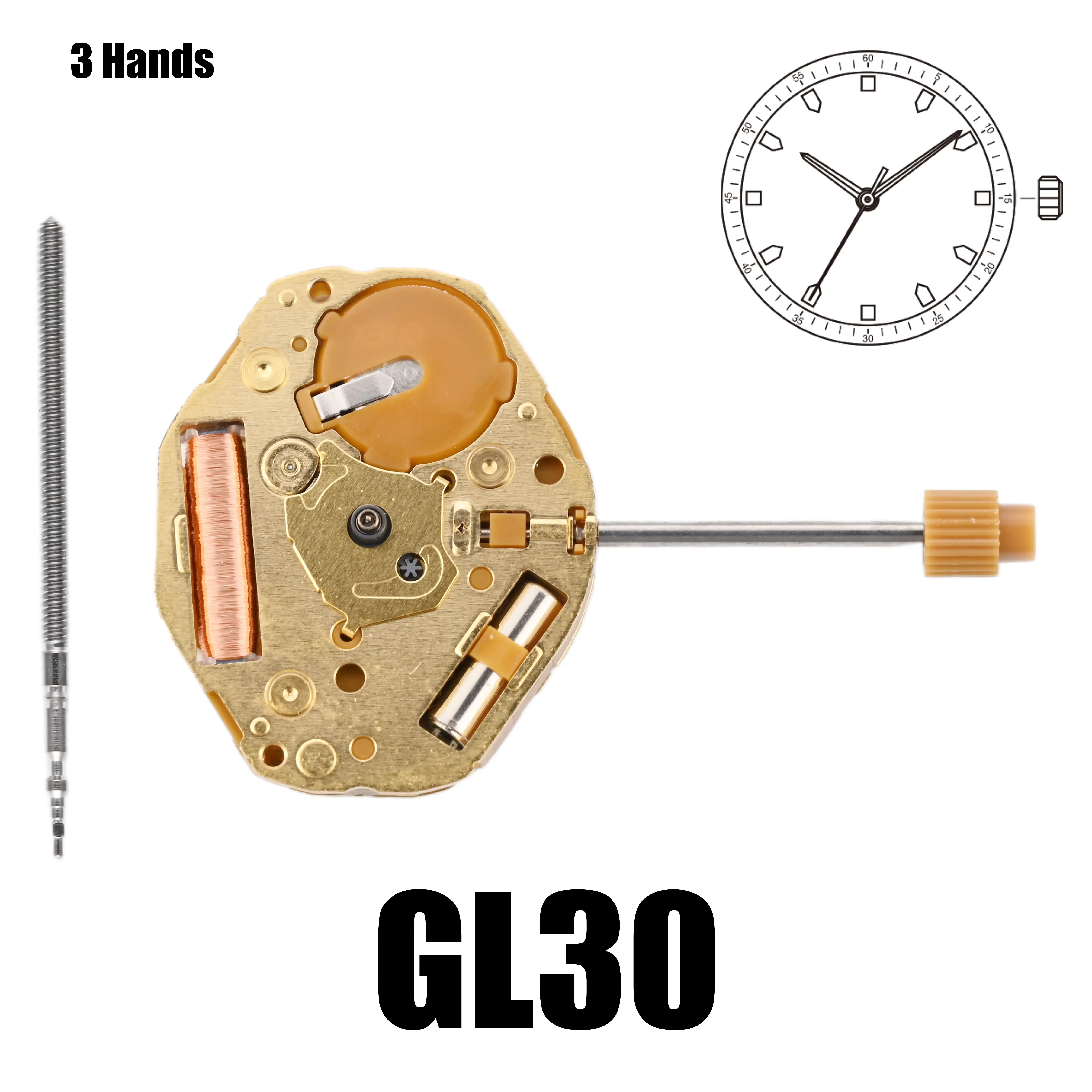 Genuine GL30 Movement Japan Miyota GL30 Movement Repair Accessories 3 Hands Movement