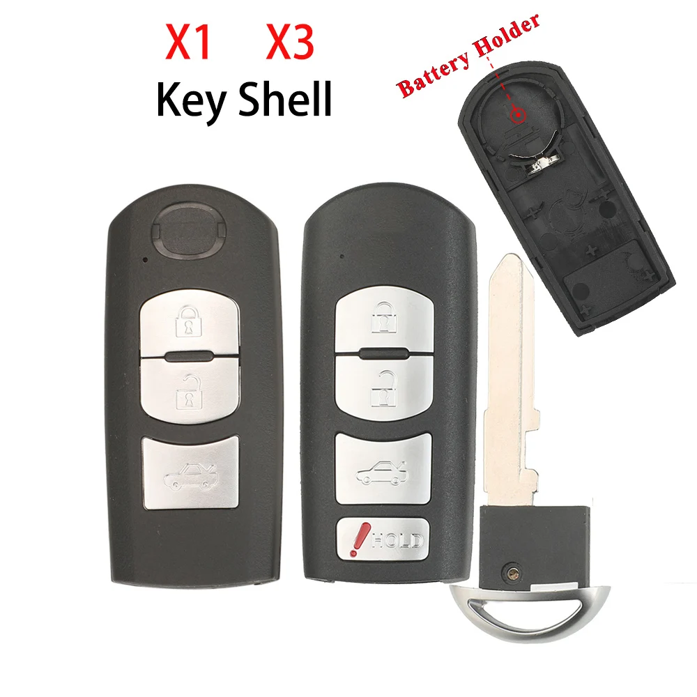 jingyuqin X1 X3 Fernbedienungs-Autoschlüsselgehäuse für Mazda 2 3 6 CX-3 CX-5 MX-5 M3 M6 KD Keydiy mit Notfall-Schlüsselklinge