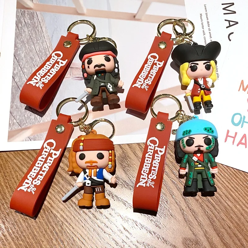 Cross-Border Pirates Of The Caribbean Key Chain Cartoon Q Version Doll Small Gift Explosion Captain Jack Key Chain Wholesale