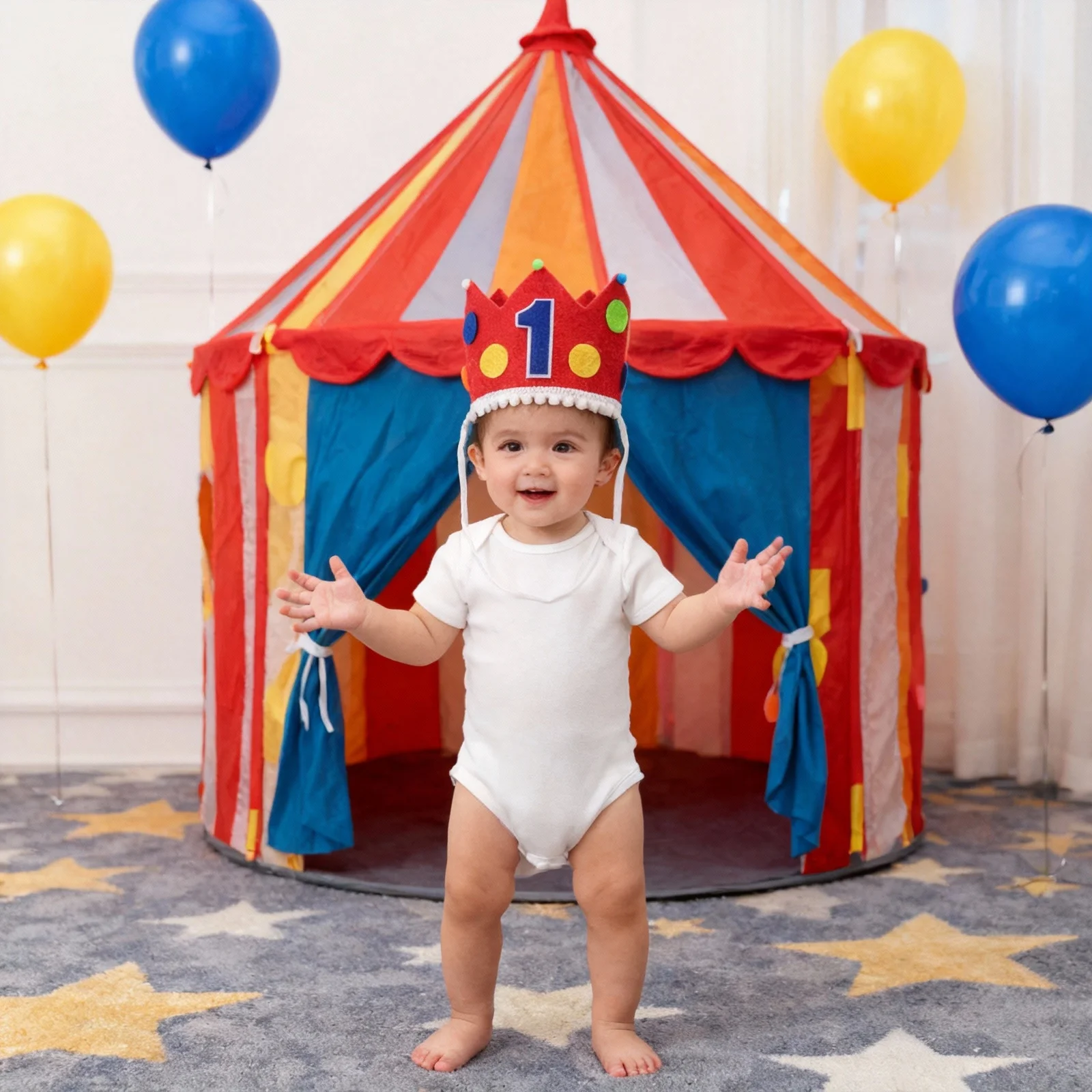 

Circus Theme First Birthday Party Hat Cloth Headband Hair Accessories Carnival Decoration Hat