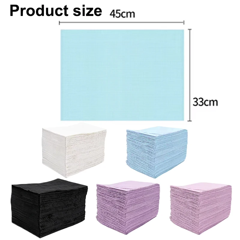 125Pcs/Pack Disposable Dental Clean Bibs Table Covers Clean Patient Dental Napkins Multicolour Tattoo Bib Pad Tattoo Accessories