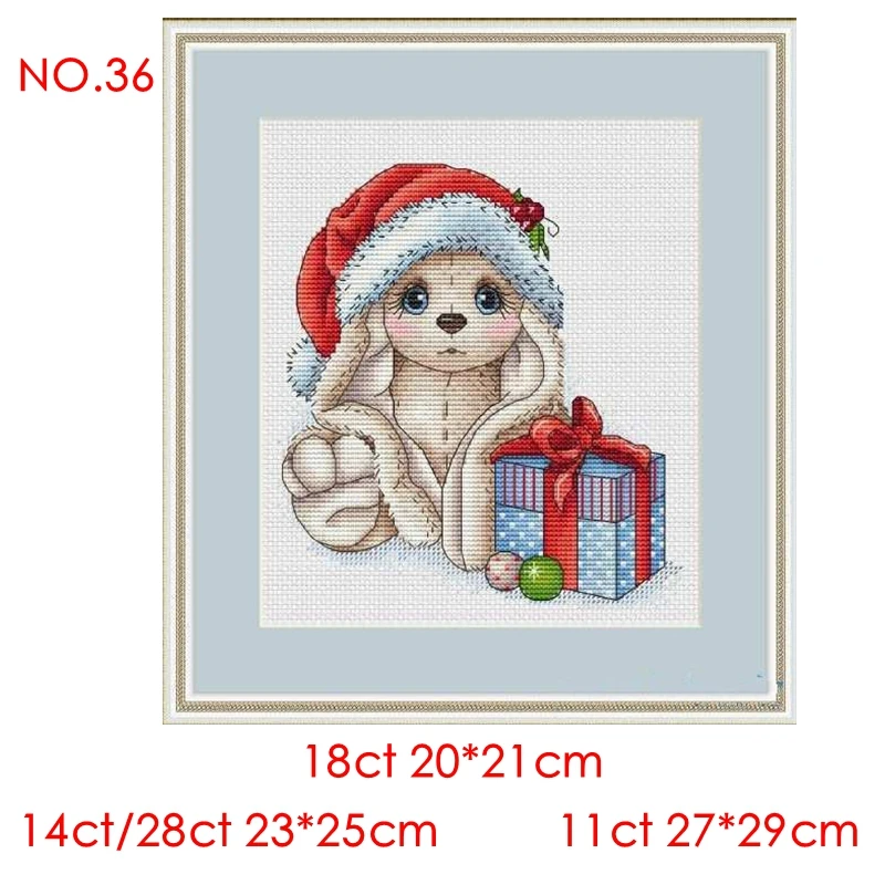 The cross-stitch set 28CT, 18CT, 14CT and 11CT can be selected as printed fabric handcrafted material pack saga Christmas gift R