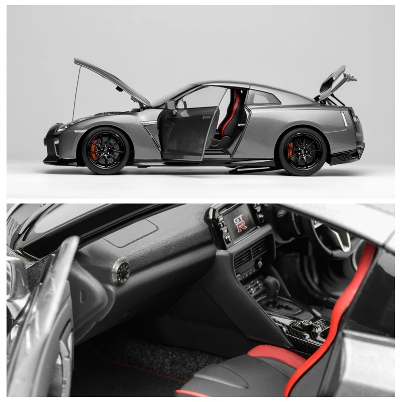 MotorHelix 1:18 Nissan GT-R R35 Track Edition Liga Modelo de brinquedo de abertura completa com motor detalhado Coleção de carros de corrida fundidos