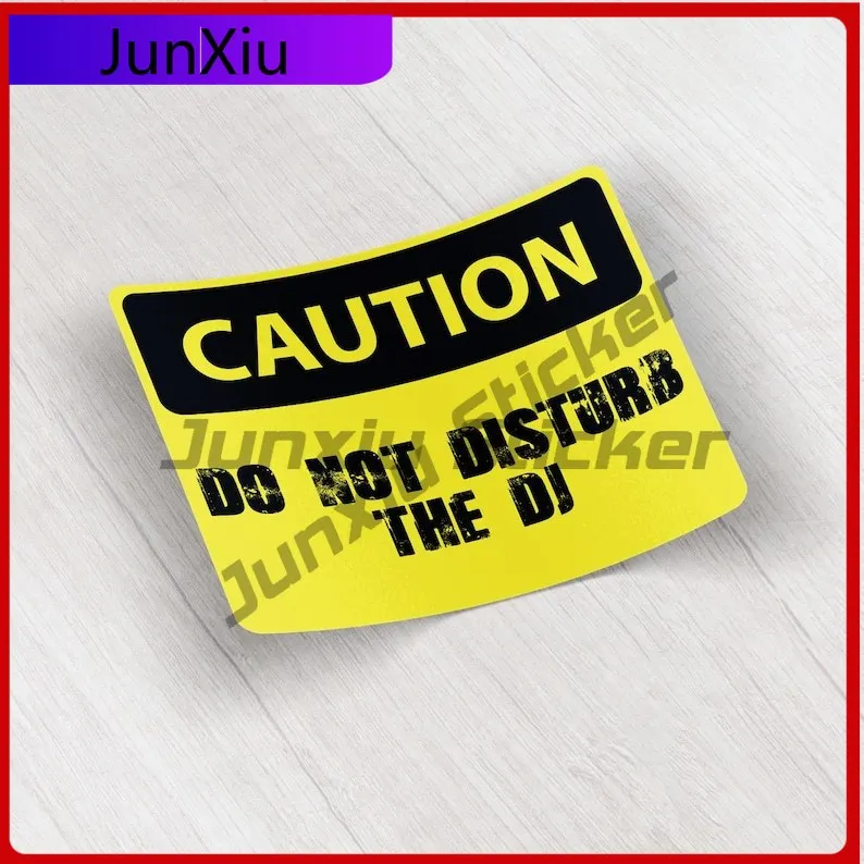 

Caution Do Not Disturb The Dj Slogan Sign Vinyl Car Sticker Rv Camper Windows Bumper Decal Decorative Forest Tent Camping Sticke