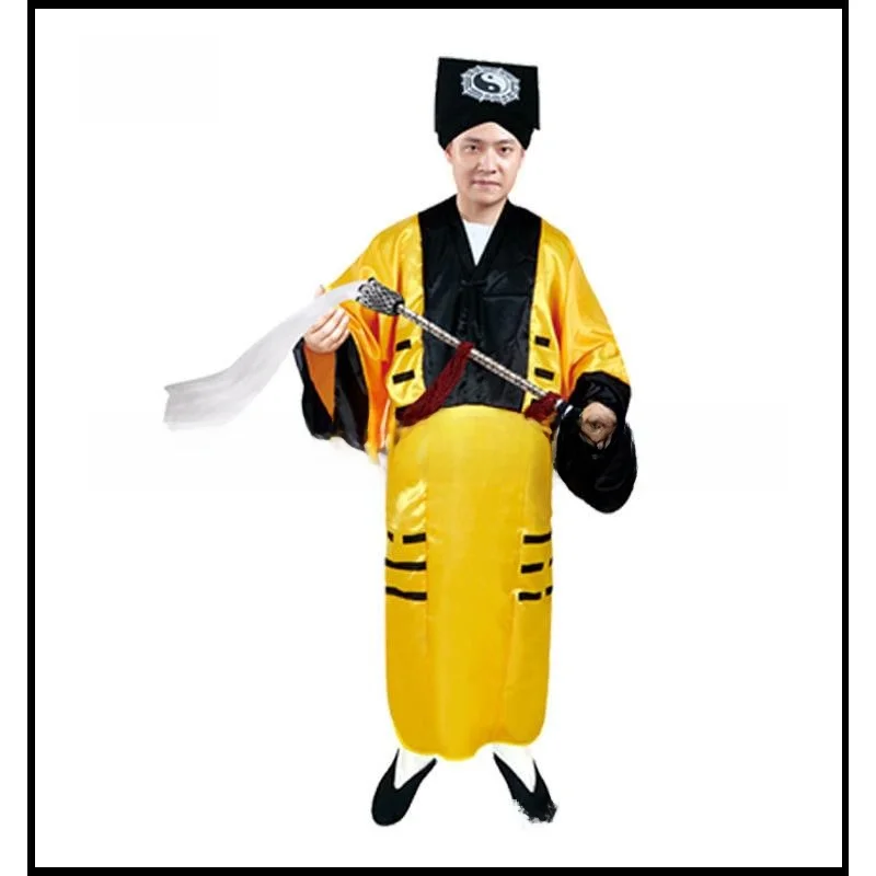 

Adult Men's Halloween Cosplay Ghost Costume Qing Dynasty Zombie Outfit Terroristic Black And White Unusual Wang Set of Clothes