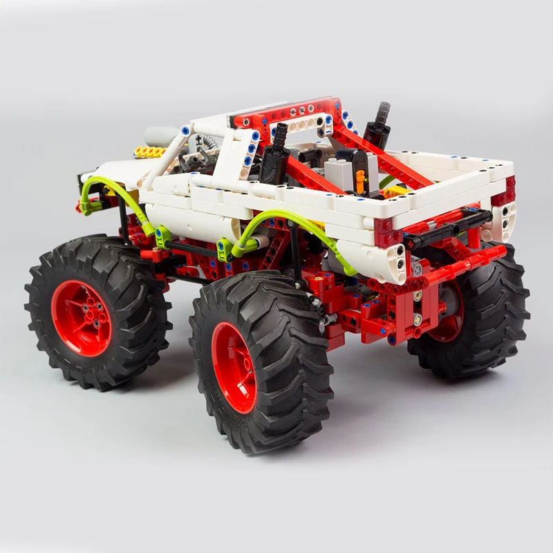 새로운 3465개 조각 모크 커스터마이즈 테크니컬 럭셔리 화이트 몬스터 트럭 모델 블록 스피드 차량 브릭 장난감 어린이 성인 선물