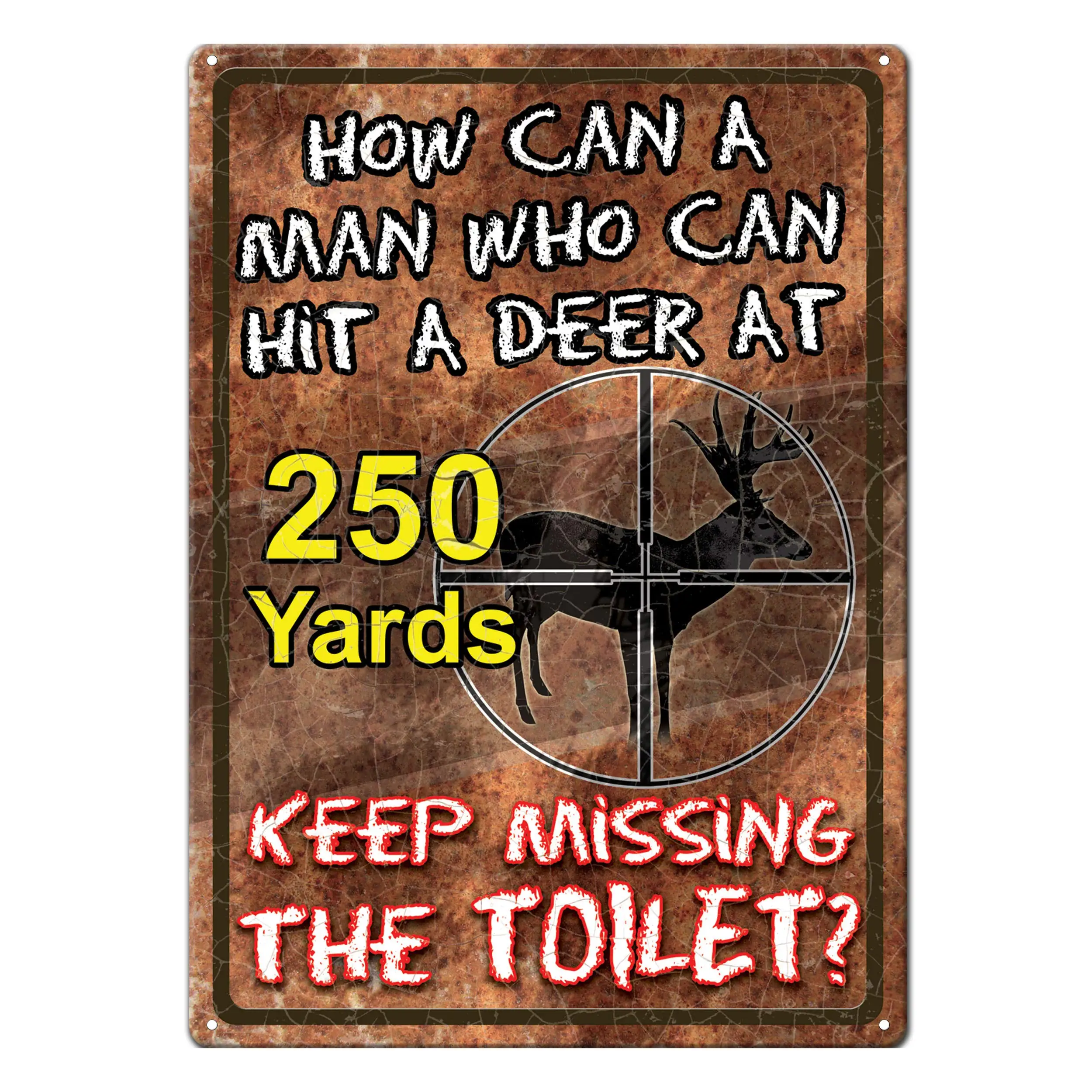 Rivers Edge Products Retro Metal Tin Sign, 17; x 12; Weatherproof Metal Wall Art for Indoor or Outdoor Decor, Vintage Man Cave,