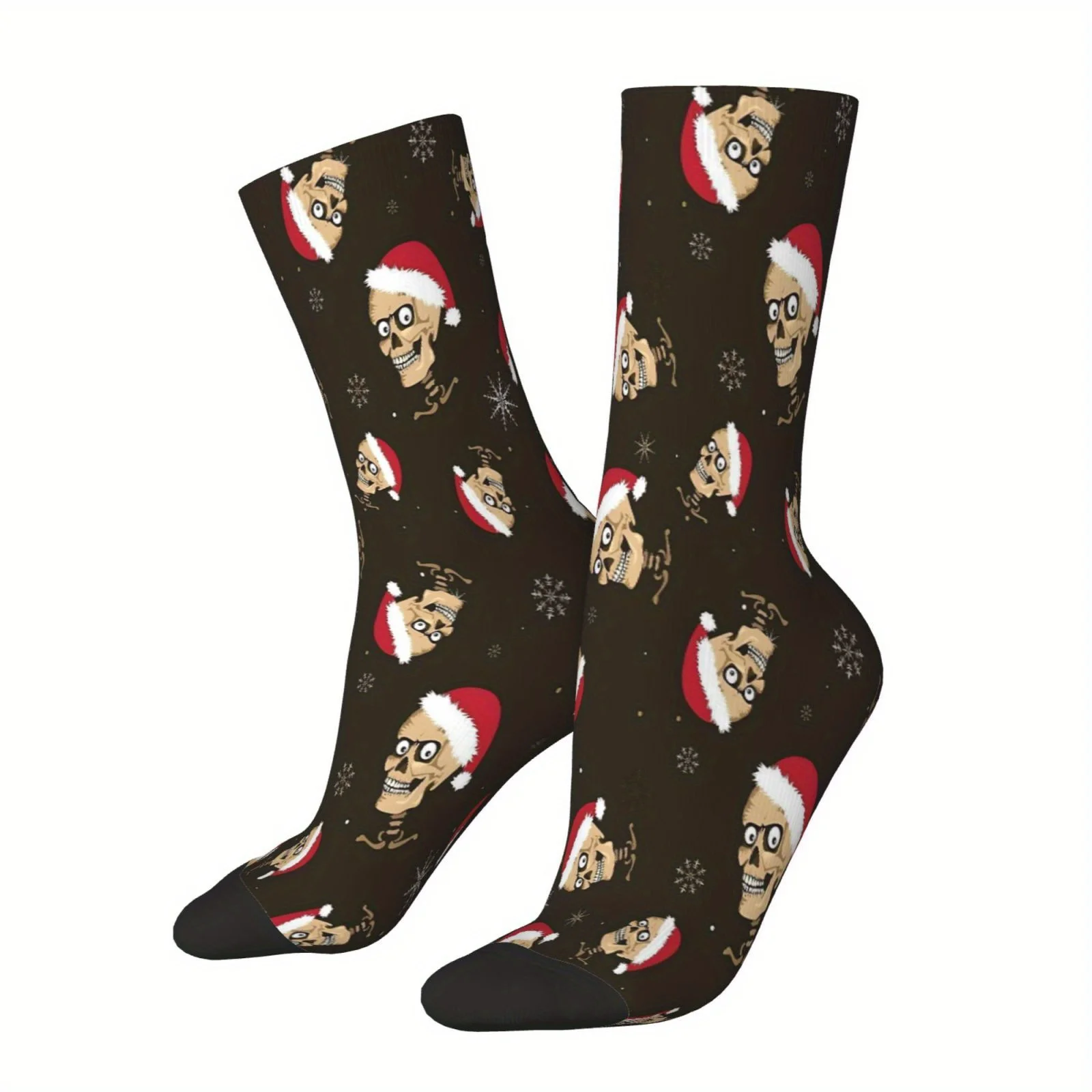 1 Pair Christmas Monster Socks Funny Santa Hat Characters, Machine Washable Mid-Calf Outdoor Socks for Men Women