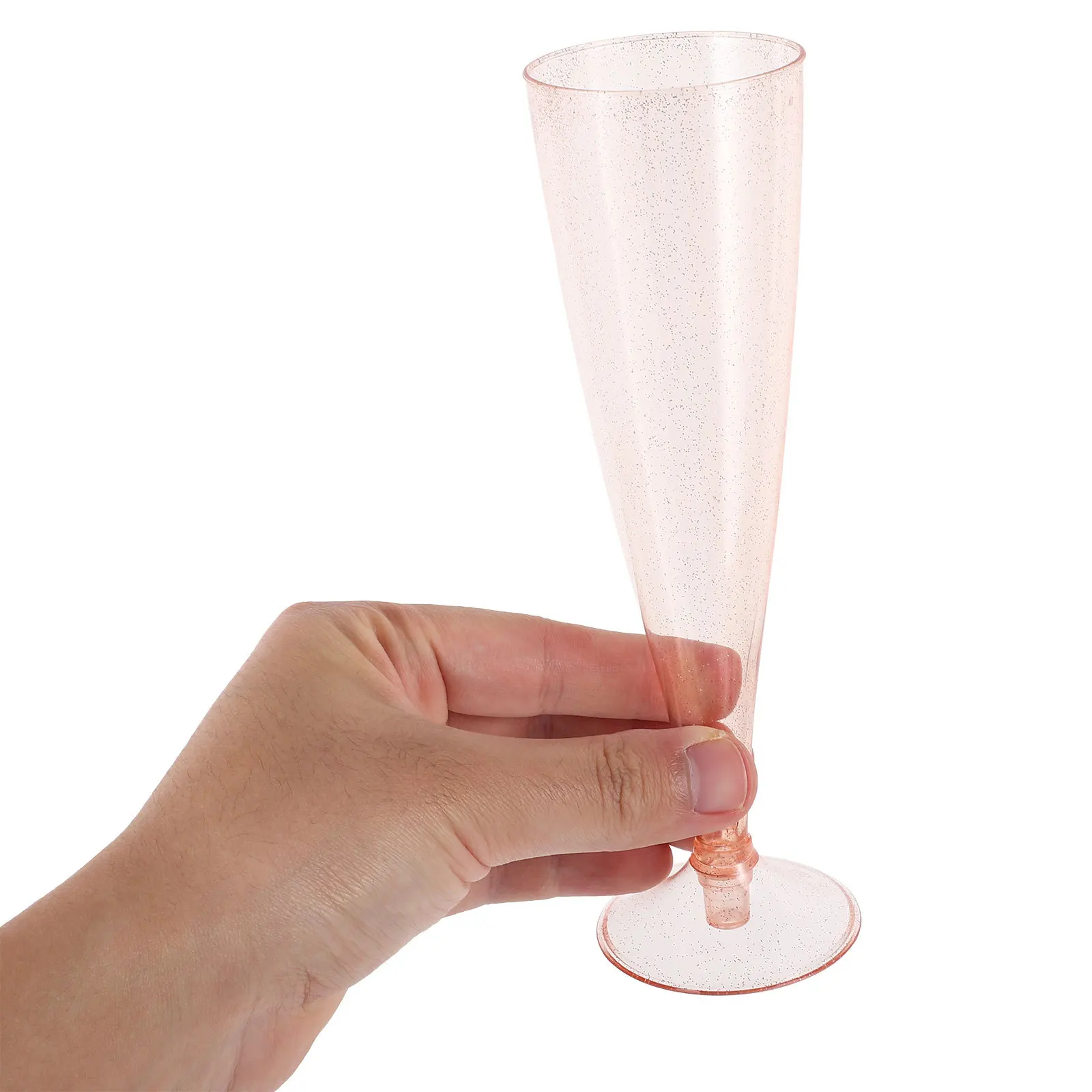 

10Pcs Elegant Plastic Glasses Disposable Glitter Flutes for Party Wine Serving Disposable Red Wine Glass