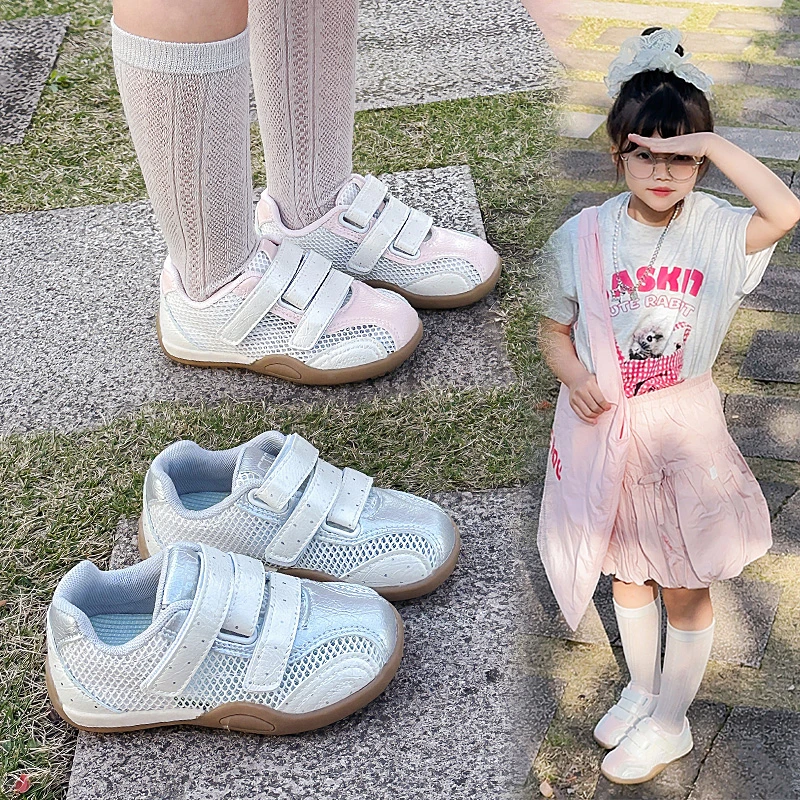 

Kids Tennis Shoes Mesh Breathable Fashion Children Casual Shoes Soft Bottom 2026 New Fashion Girls Sports Shoes Non-slip Trendy