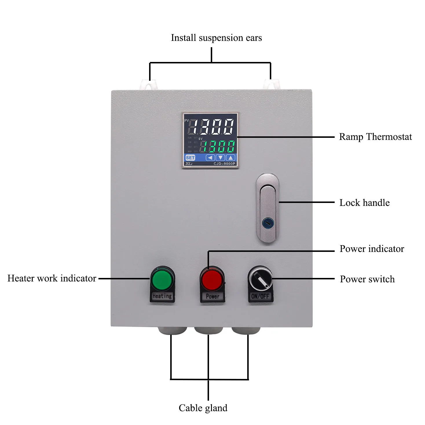 Pottery Kiln Furnace Oven Hanging ramp soak temperature control cabinet thermostat Temp. and timer pid temperature controller