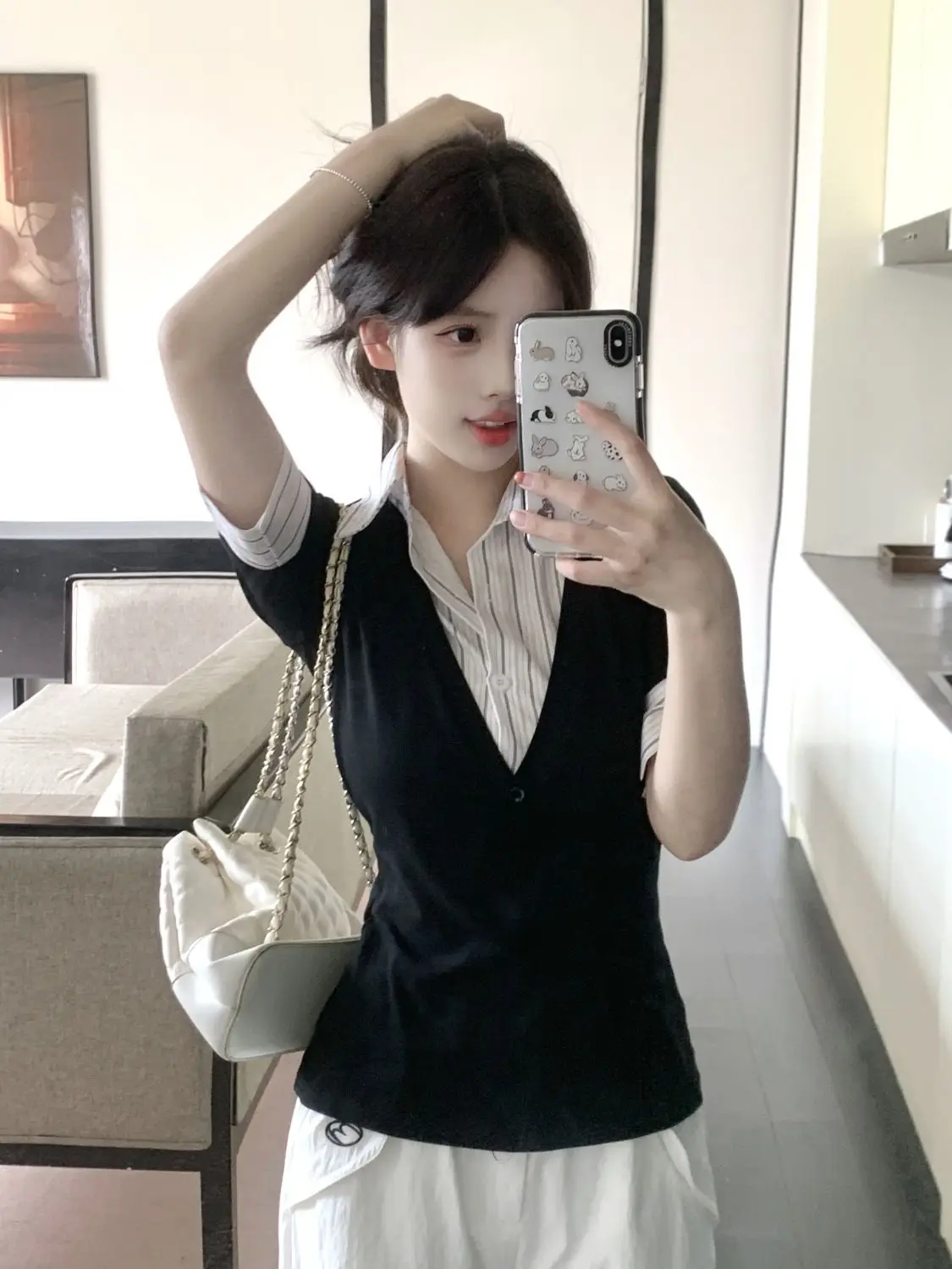 

Korea Harajuku Commute 90s Women Casual casual Polo shirt Femme Aesthetic Fashionable Slim Half sleeve Personality T Shirts Y2k