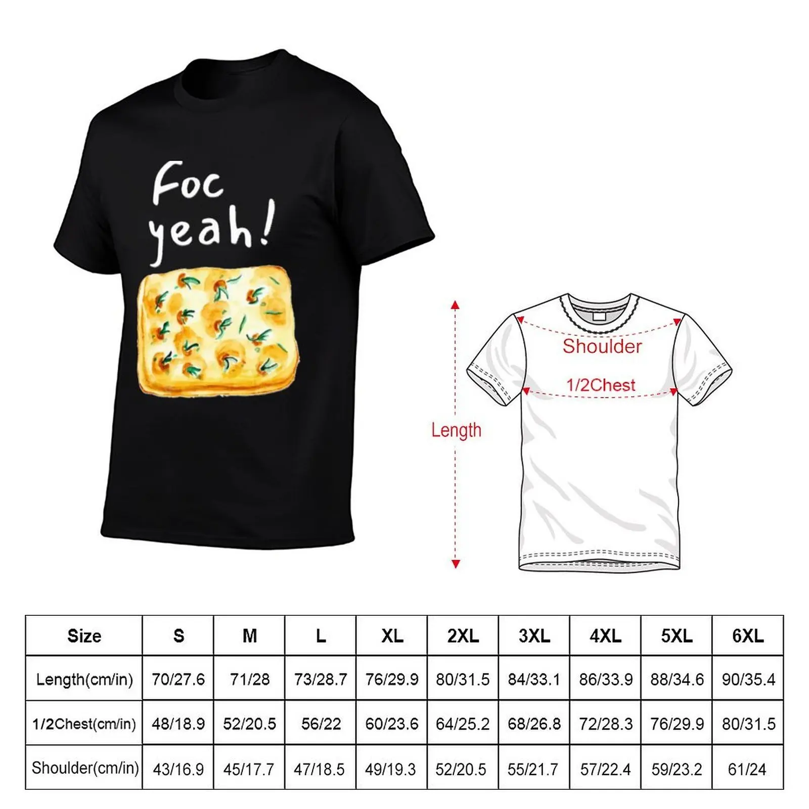 Foc Yeah! Funny Focaccia Bread T-Shirt vintage t shirts Short sleeve tee t shirt for men